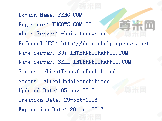 域名Feng.com的whois信息