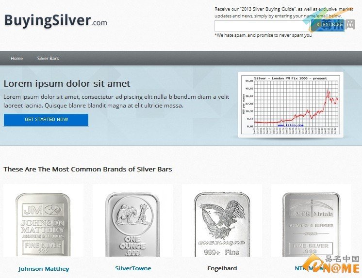 图：BuyingSilver.com网页