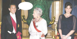 萨科齐与妻子亲热致与英女王会晤迟到1小时