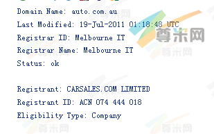 域名Auto.com.au的whois信息