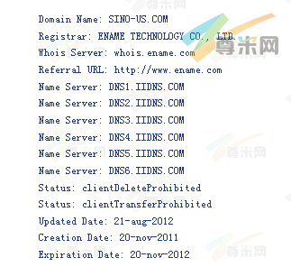 域名sino-us.com的whois信息