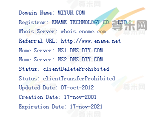 域名miyun.com的whois信息